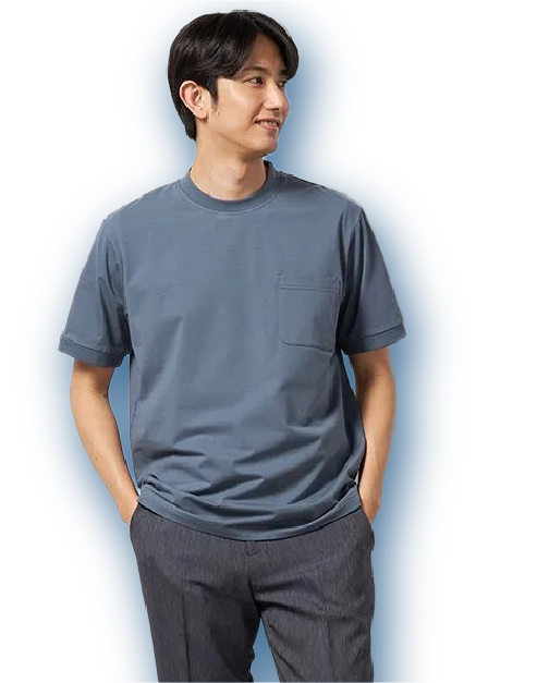 ビズT 冷感Tシャツ スロープネック