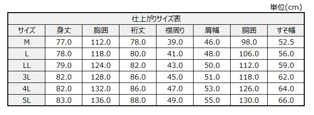 サイズチャート