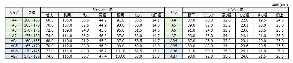 サイズチャート