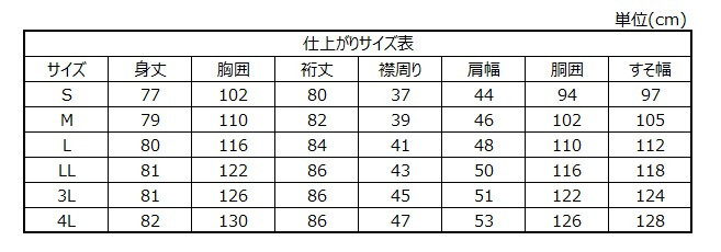 サイズチャート