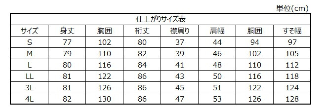 サイズチャート