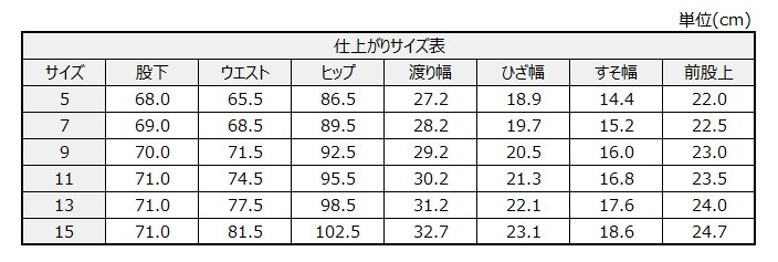 サイズチャート