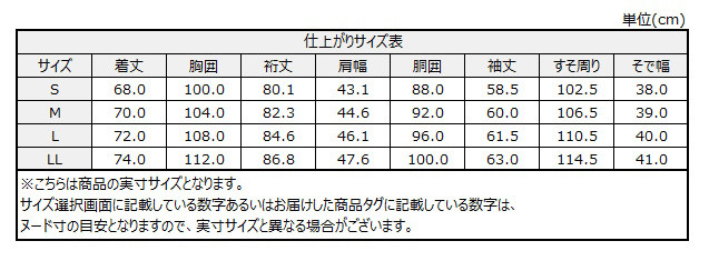 サイズチャート