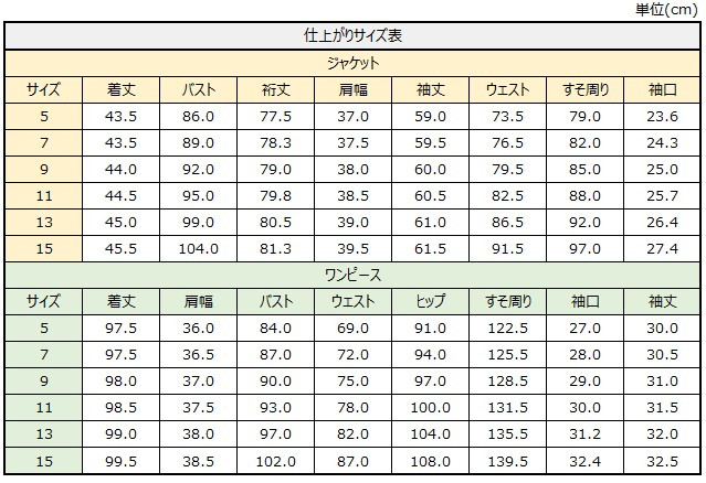 サイズチャート