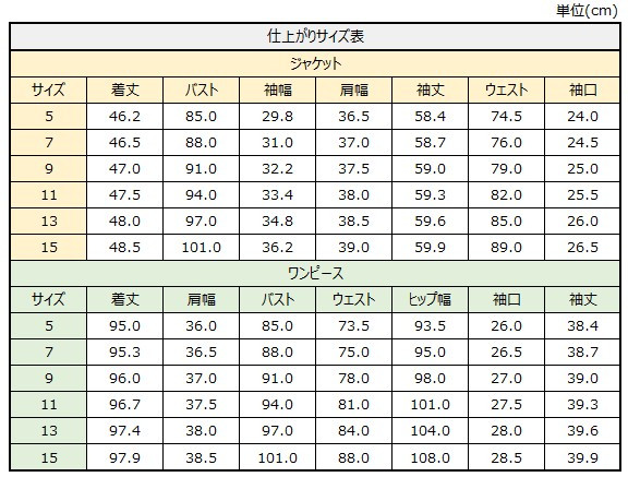 サイズチャート