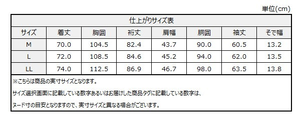 サイズチャート