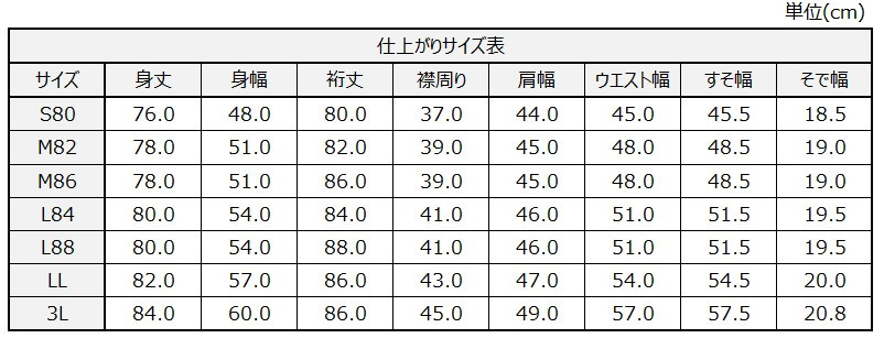 サイズチャート