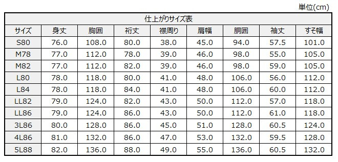サイズチャート
