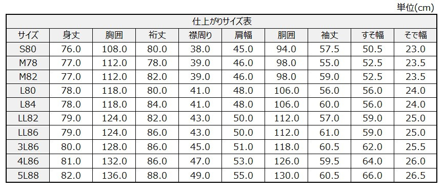 サイズチャート