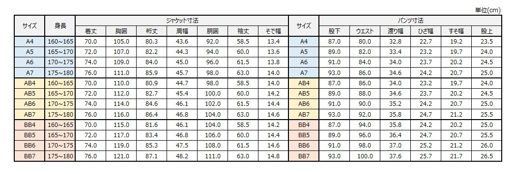 サイズチャート