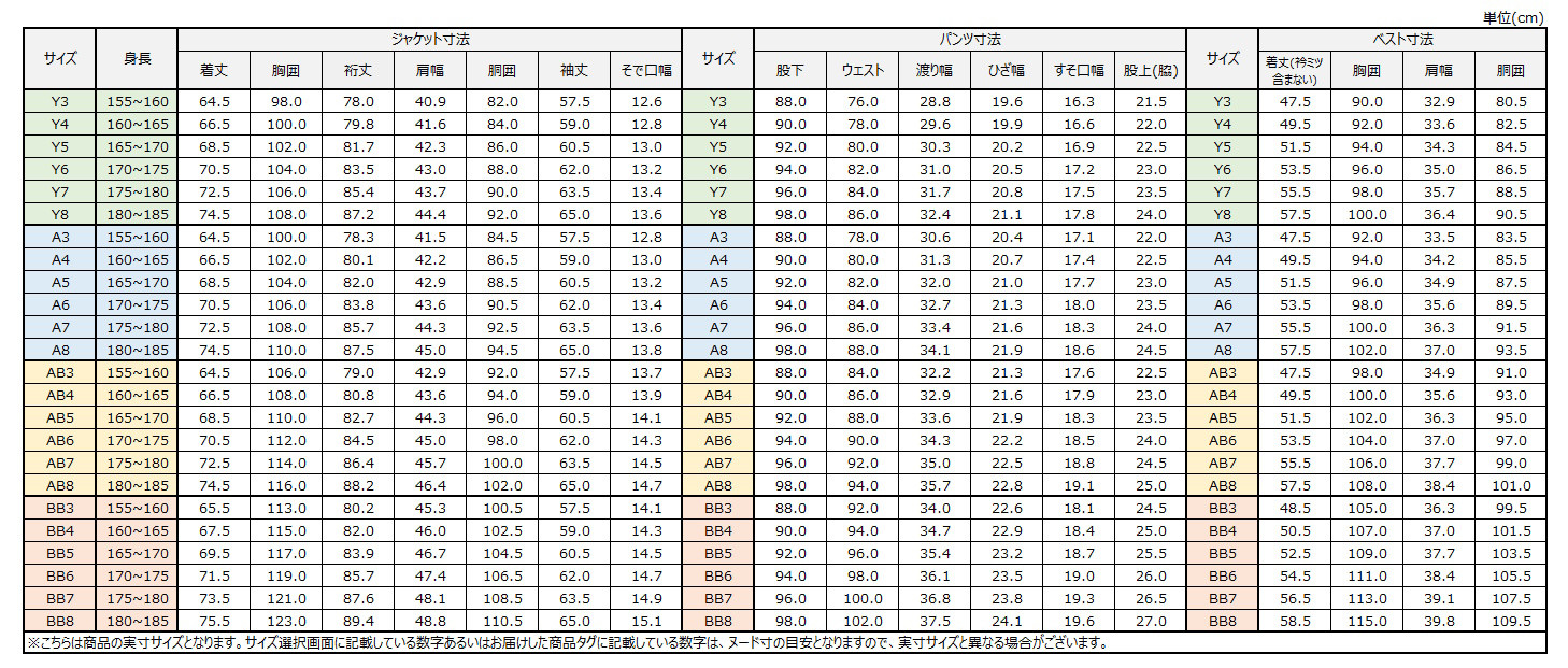 サイズチャート
