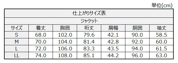 サイズチャート