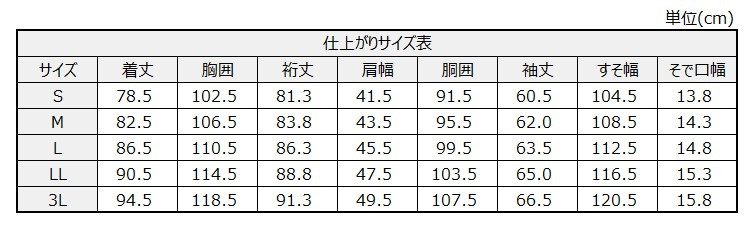 サイズチャート