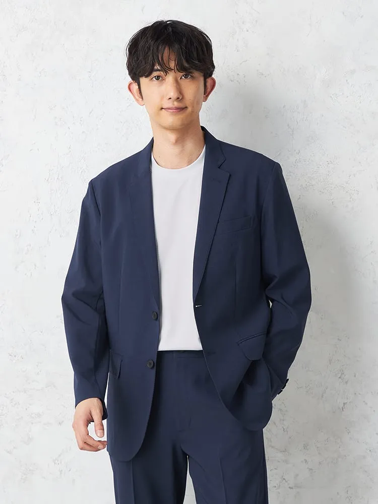 【AIRSUIT】セットアップジャケット2つボタン防シワ（イージーケア）ストレッチ通年吸汗速乾UVカット春夏