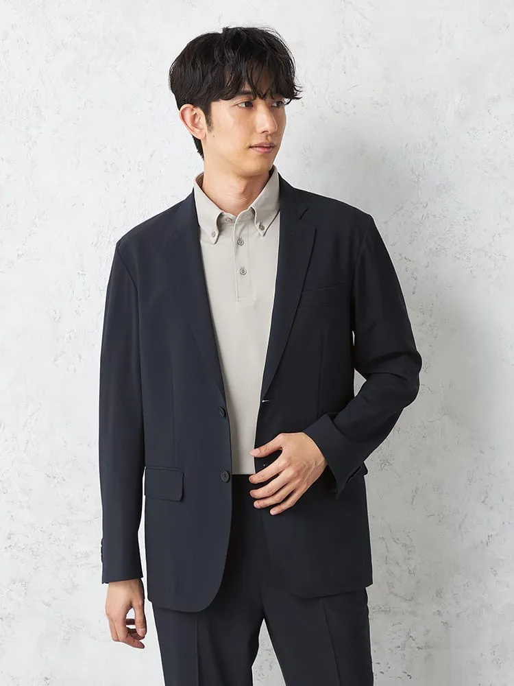 【AIRSUIT】セットアップジャケット2つボタン防シワ（イージーケア）ストレッチ通年吸汗速乾UVカット春夏