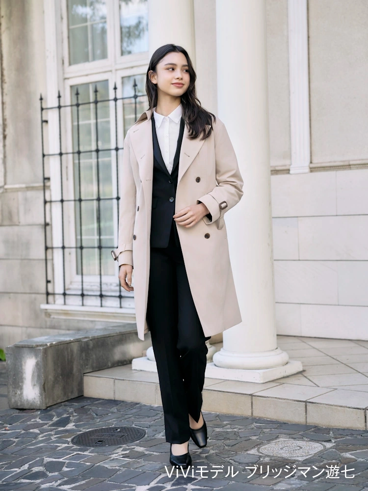 【撥水】トレンチコート取り外しライナー付き防花粉防シワ無地SOFFICE通年【レディース】