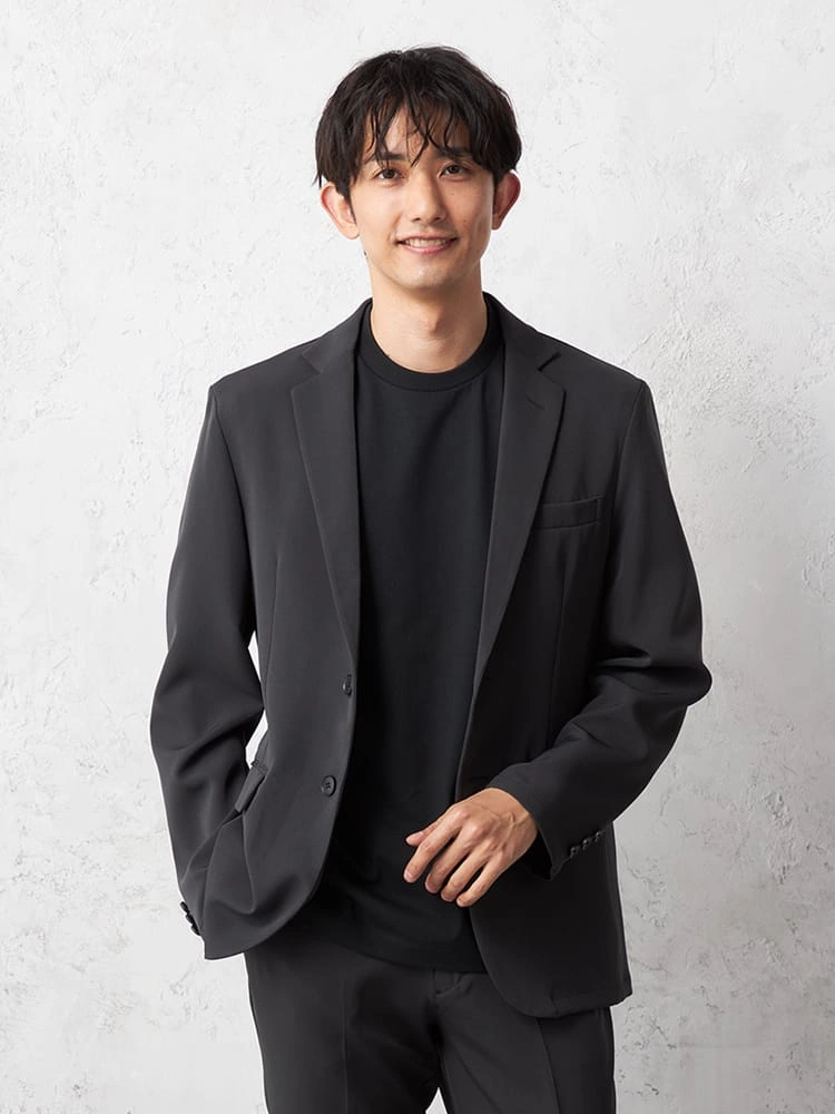 【AIRSUIT】セットアップジャケット2つボタン防シワ（イージーケア）ストレッチ通年吸汗速乾UVカット