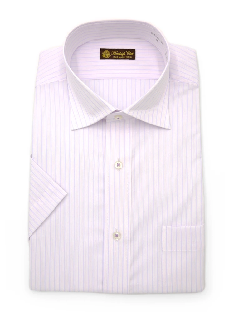 【形態安定】半袖ワイシャツセミワイド柄物ハントレークラブ春夏