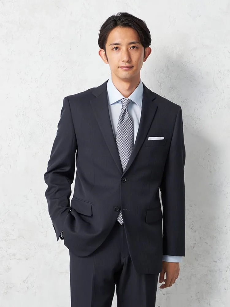 【即納】【WEB限定】スーツ2つボタンストライプ上下ウォッシャブル秋冬