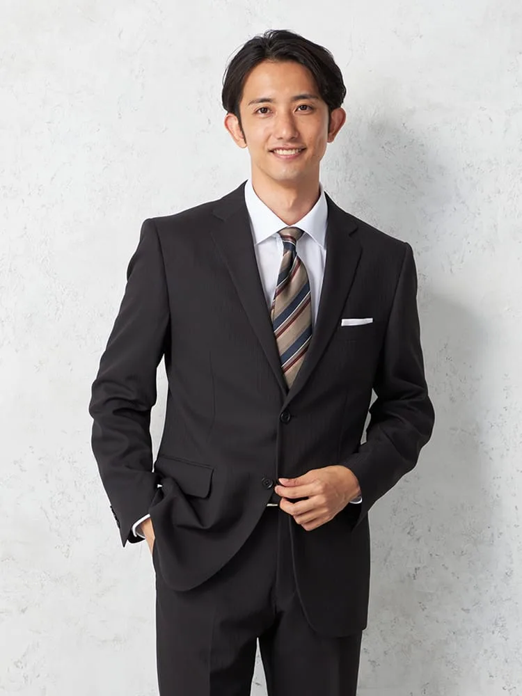 【即納】【WEB限定】スーツ2つボタンシャドウストライプ上下ウォッシャブル秋冬