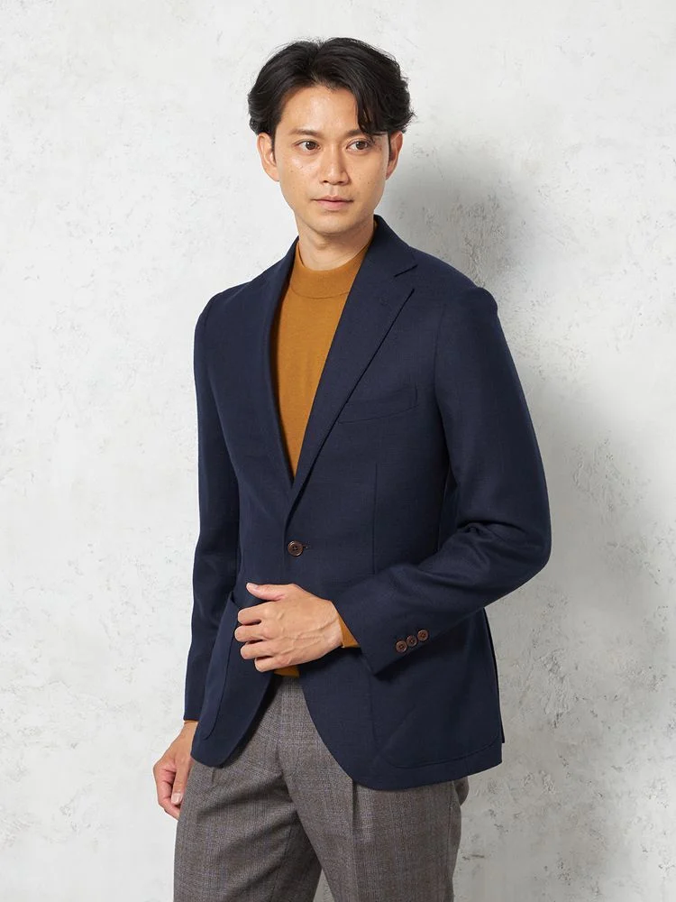 【ウール100%】ジャケット2つボタン【REDAインポート生地】無地リッケンバッカー秋冬