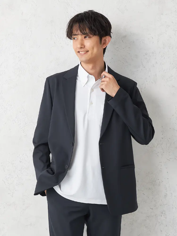 【ｉ－Ｊａｃｋｅｔ】アイシリーズセットアップジャケット２つボタン形態安定ストレッチ軽量ウォッシャブル通年