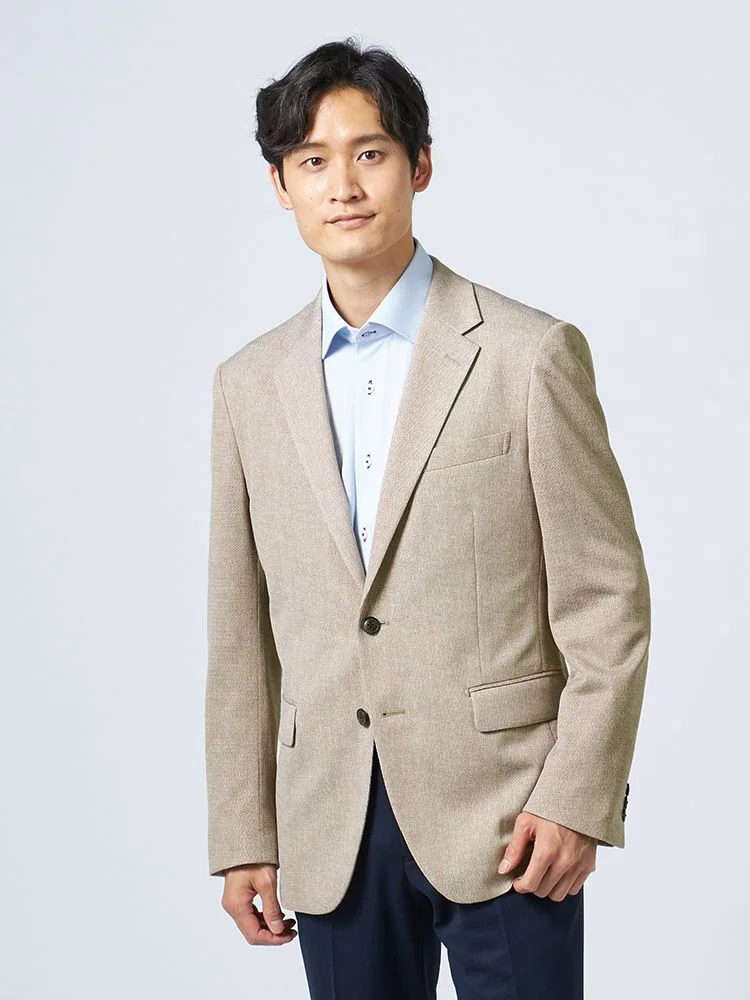 【超軽量】i-Jacket-アイジャケット-2つボタン高通気性接触冷感裏地トリコットニットジャケット無地春夏