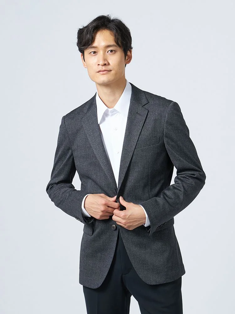 【超軽量】i-Jacket-アイジャケット-2つボタン高通気性接触冷感裏地トリコットニットジャケット無地春夏