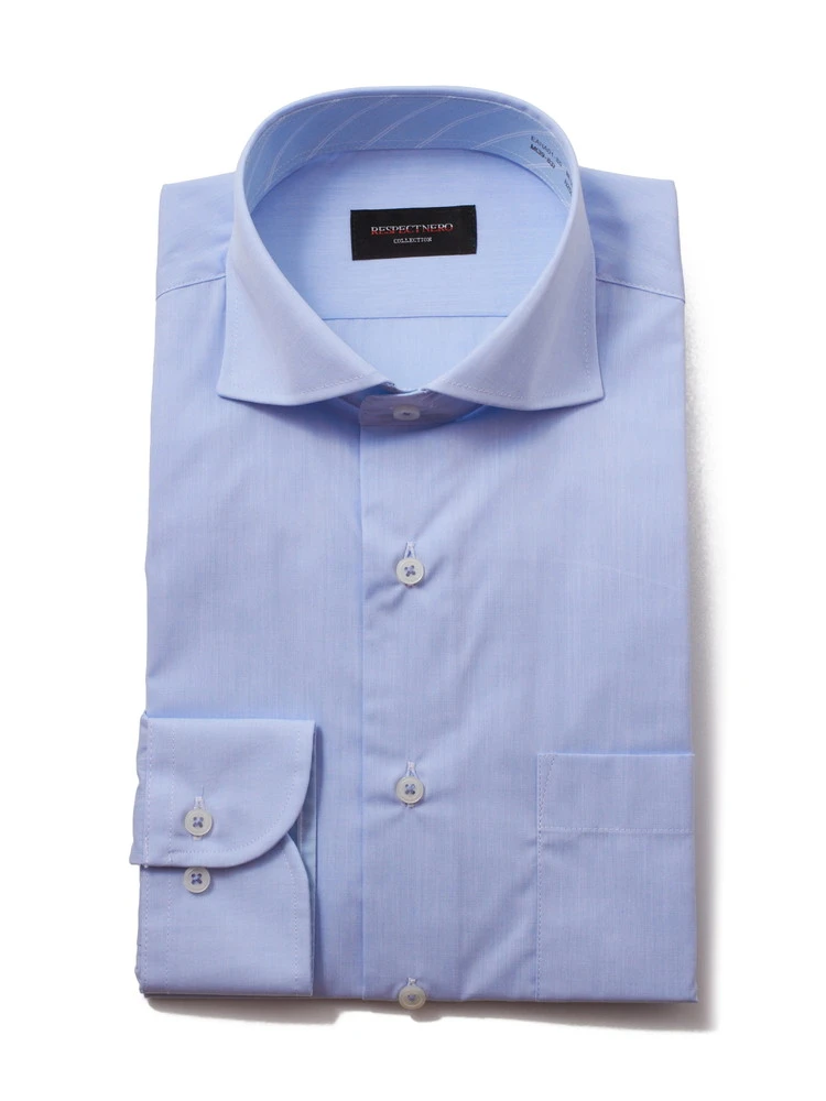 【形態安定】長袖ワイシャツカッタウェイアイスランドブルーシリーズ吸水速乾nero通年