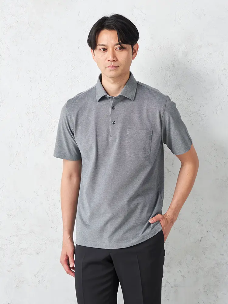 【STOVEL＆MASON】アメリカンシーアイランドコットンドライ半袖ポロシャツワイドカラーカジュアルインナーストーベルアンドメイソン吸汗速乾春夏