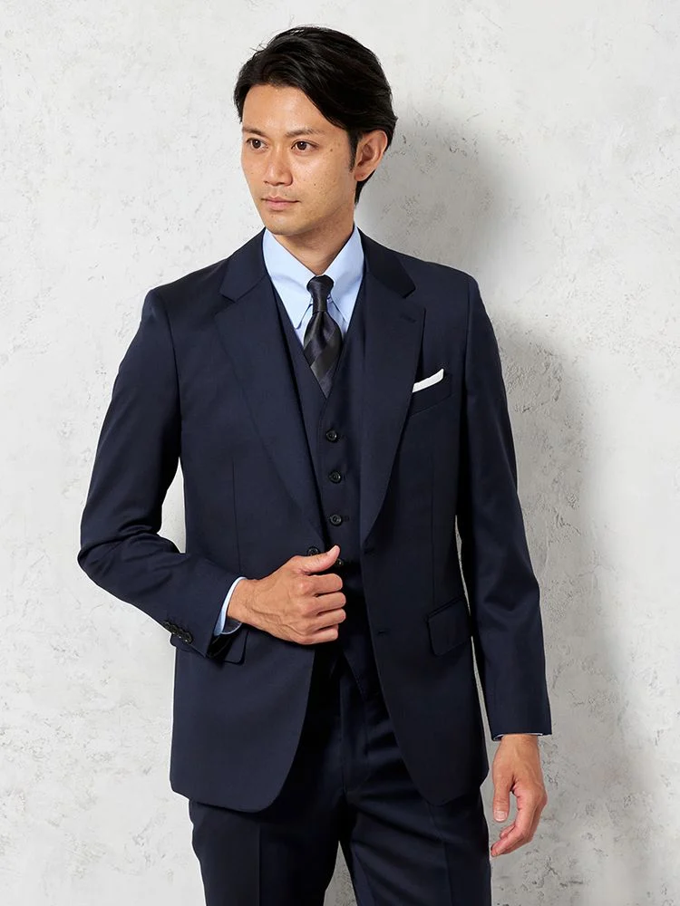 【ウール100%】スリーピーススーツ2つボタン【REDA】イタリアインポート素材無地RUCKENBACCHAR秋冬