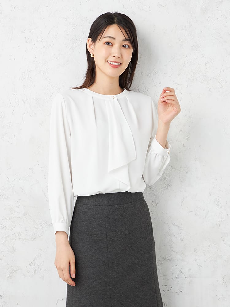 【SOFFICEBEAUTYVEIL】ボウタイブラウスＵＶ加工通年