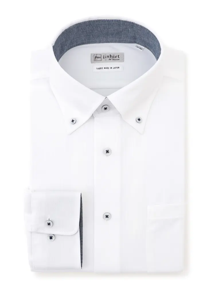 【アイシャツ】長袖Ｙシャツボタンダウンチェック抗菌加工吸汗速乾形態安定通年