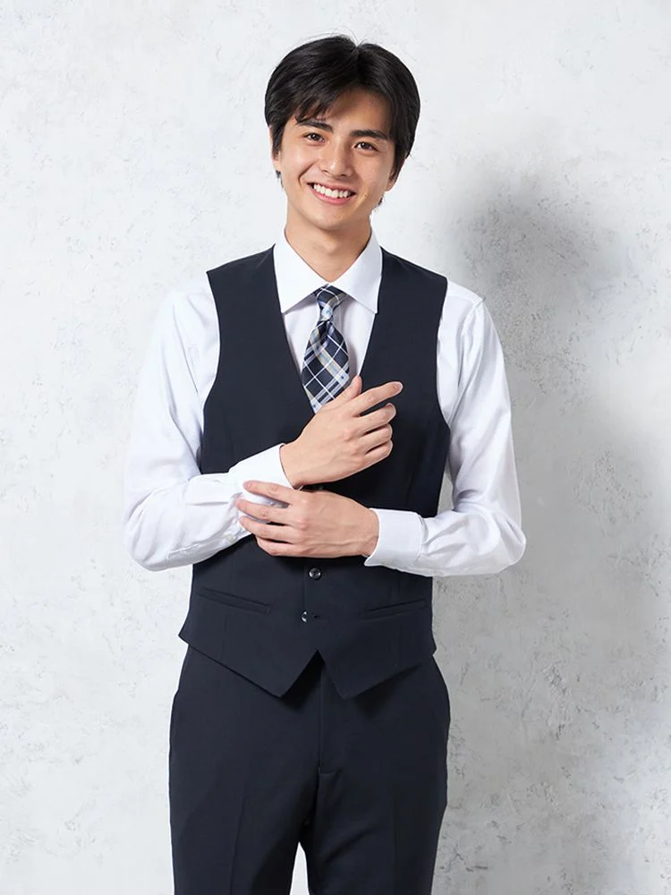 【リバーシブル】ベストシャドウストライプRESPECTNERO通年