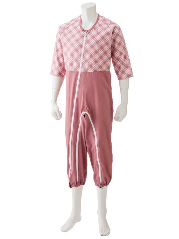 男女兼用介護用フルオープンつなぎパジャマ／介護／入院／施設／シニア／高齢者／紳士／婦人／おむつ交換／敬老の日／ギフト／プレゼント【CF】