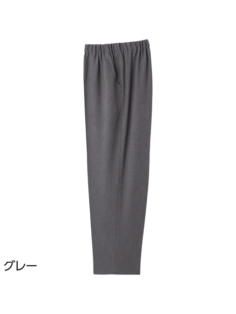 【深履き】【7分丈】杢調ストレッチ深履きパンツ／婦人用／レディース／シニア／高齢者／股下60cm／名前記入欄付／両脇ポケット／ズボン／ストレッチ／M,L,LL,3L【CF】