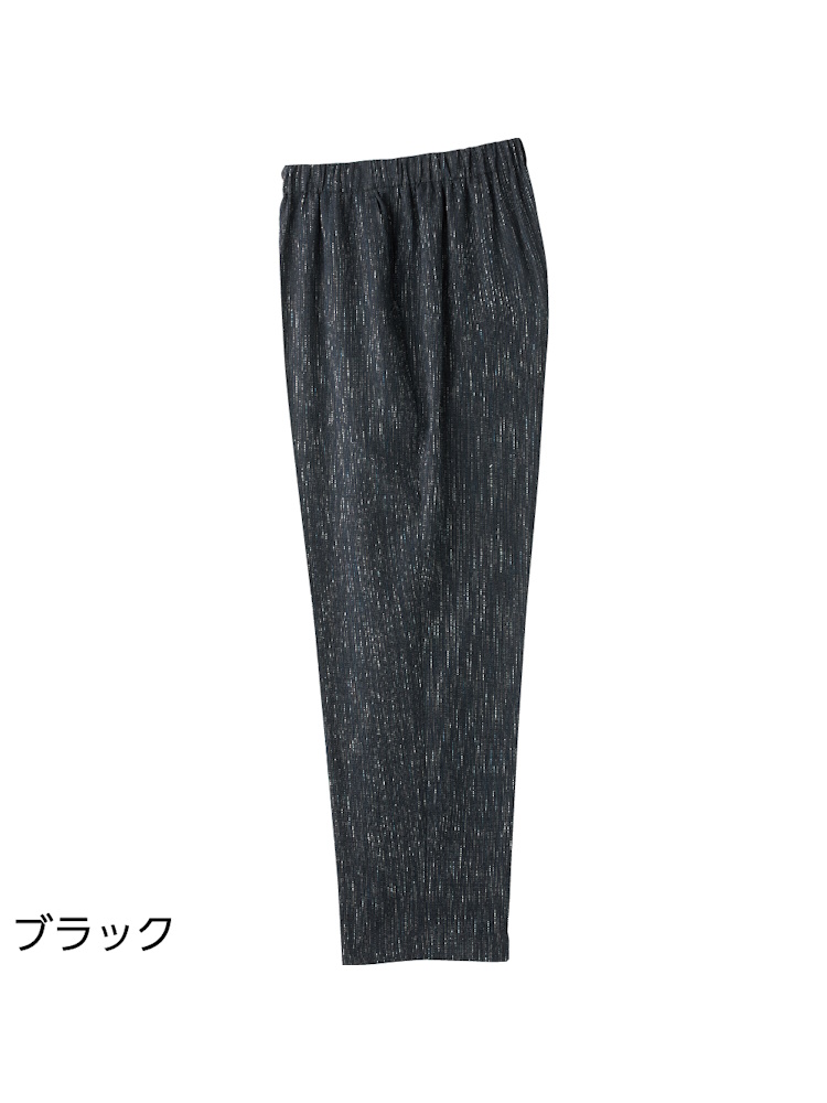 【シニア】【両脇ポケット】おりなす栃尾楊柳フリーパンツ／婦人用／レディース／高齢者／股下60cm／ウエストゴム／名前記入欄付／ズボン／M,L,LL,3L【CF】