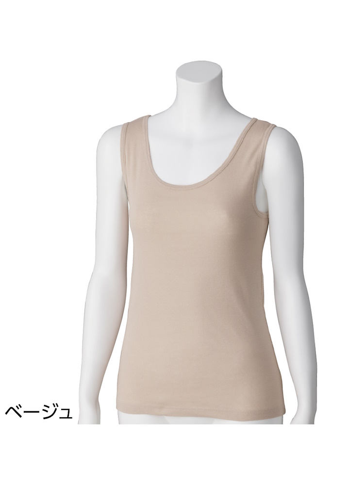 レディース気になる臭いを抑える消臭タンクトップ／婦人用／レディース／肌着／下着／消臭効果／加齢臭対策／部屋干し臭対応／抗菌効果／綿100％【CF】