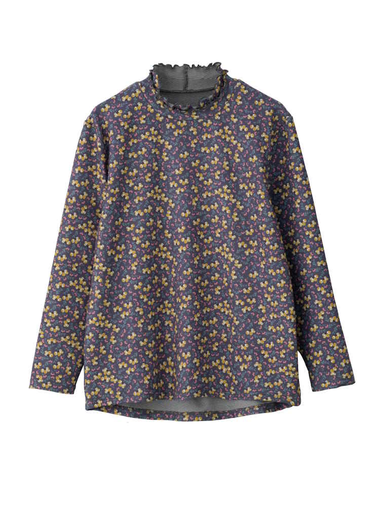 【秋冬】【おしゃれ】もちもち裏微起毛後ろ長めＴシャツ１／婦人用／レディース／高齢者／シニア／乾燥機OK（低温）／名前記入欄付／名前が書ける／身幅ゆったり／ギフト／プレゼント【CF】