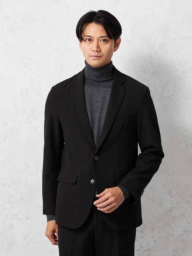 【AIR SUIT】 セットアップ ジャケット 2つボタン 防シワ（イージーケア） ストレッチ 通年 吸汗速乾 UVカット