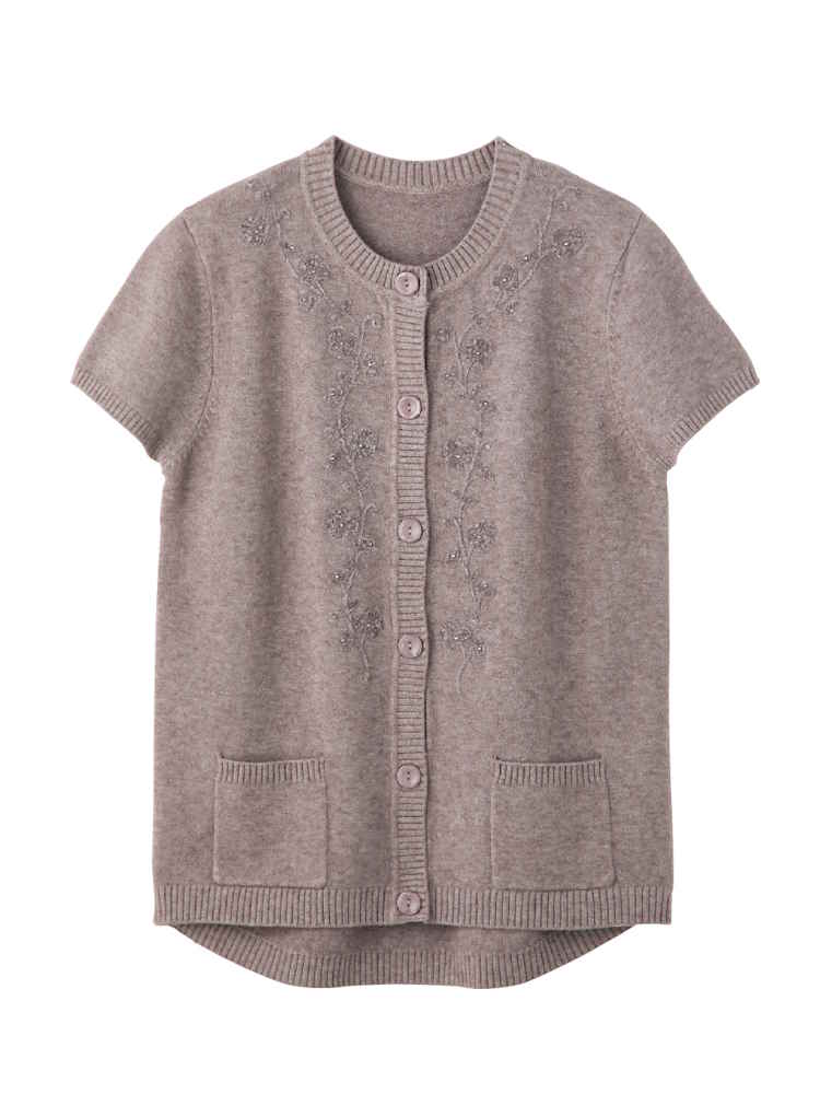 ピンク系 【前開き】【あったか】もちもちニットワンタッチテープ
